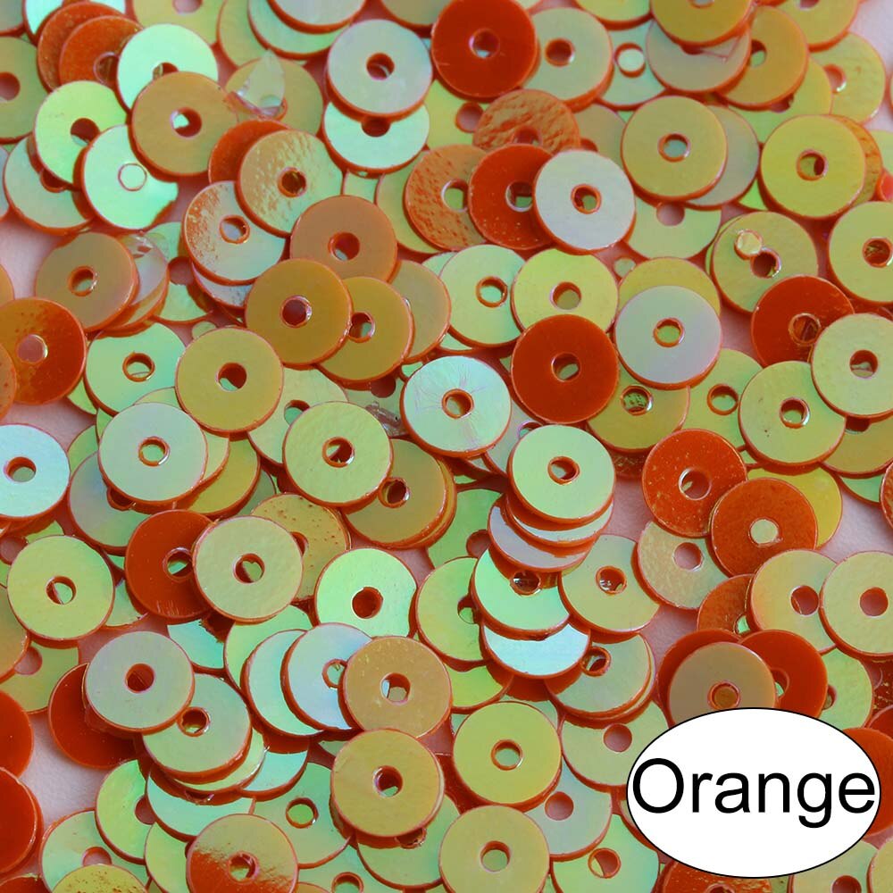 1000 stuks/zak 4mm veelkleurige losse plastic pailletten voor thuisfeesten, bruiloftsdecoratie, facetkralenversiering, doe-het-zelf naaiaccessoires: Oranje