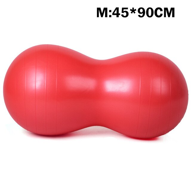 Pelota de Yoga en forma de cacahuete, equipo de entrenamiento de Fitness, pelota de gimnasio, equilibrio aeróbico, pelota de Pilates, 5 colores: Red 45 90cm