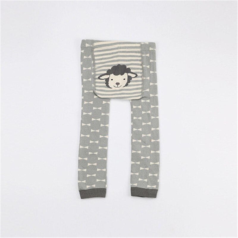 Mallas tejidas de algodón para bebé, Leggings de dibujos animados para niño, primavera y otoño, con estampado de animales para niño y niña de 0 a 4 años