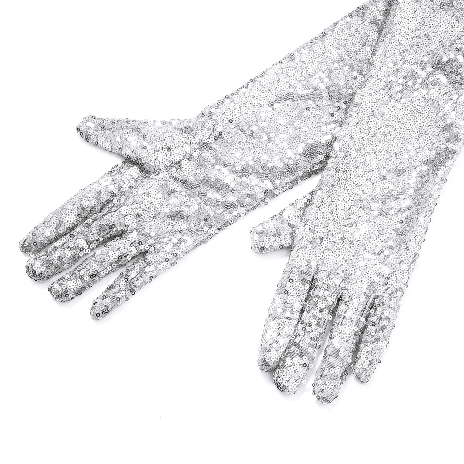 Damen 1920er Jahre lange Handschuhe Oper Finger Ellenbogen Länge lange Handschuhe glänzende Pailletten Mesh lange Handschuhe Rave Fäustlinge Ellenbogen Länge Vintage