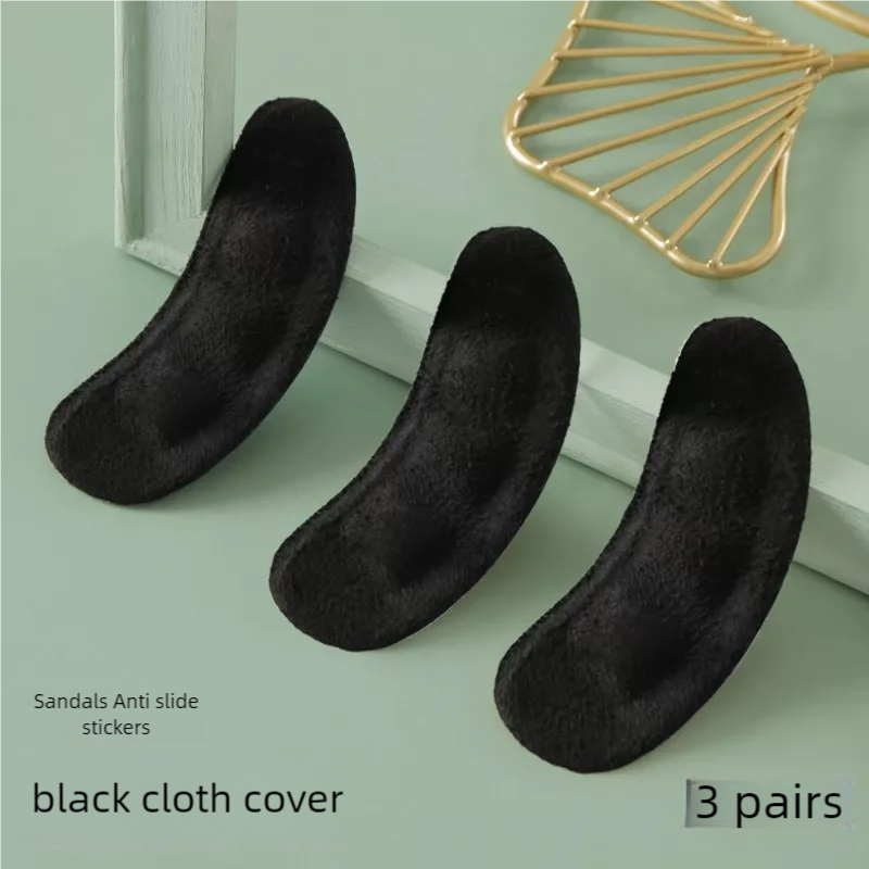 3/6 paar voorvoet demping hoge hakken/sandalen antislip pads, hoge hakken leren schoenen hakstickers wasbaar: Black