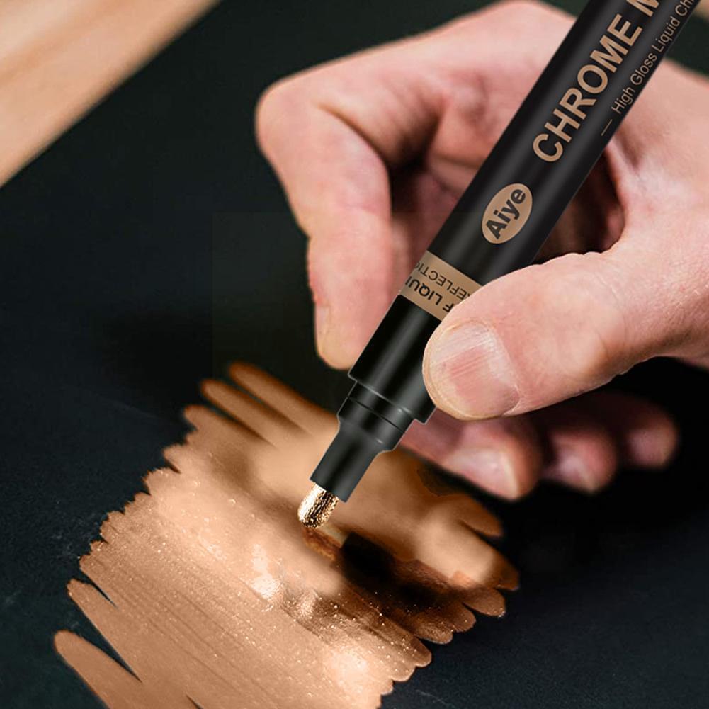 Rotulador de espejo dorado para manualidades, accesorios metálicos con acabado de espejo, resistente a los rayos Uv G8p8