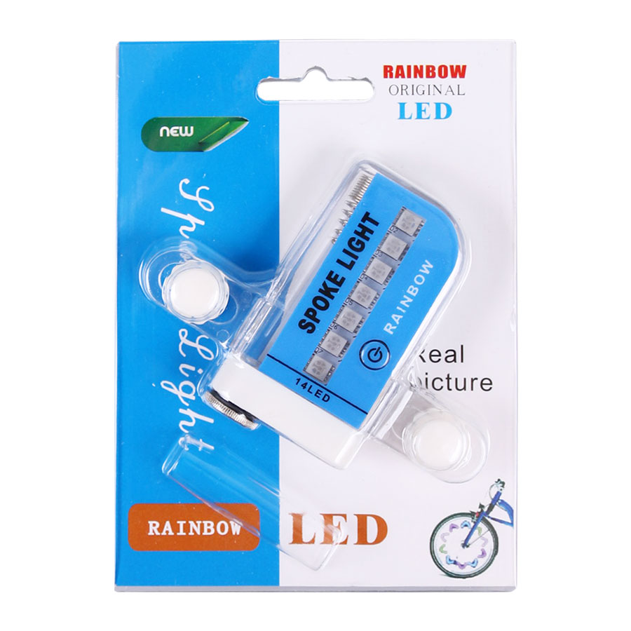 Bicycle Wheel Light 14 RGB LEDS Bike Spoke Lamp Cycling Rim Signal Warning Lantern 30 Colorful Patterns Movement Sensor