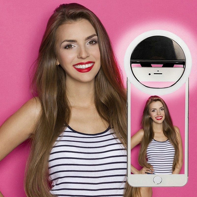 USB ladung FÜHRTE Selfie Ring Licht Handy Objektiv für Telefon Ergänzende Beleuchtung Nacht Dunkelheit Selfie Verbesserung Füllen Licht