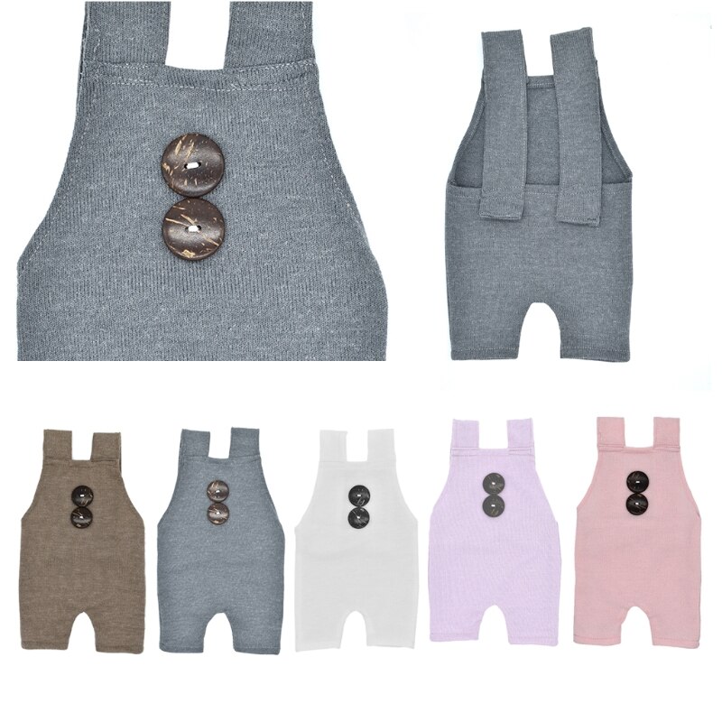 Newborn Props Boys Girls Costume Infant Buttons Romper Baby Photography Outfit 85WA