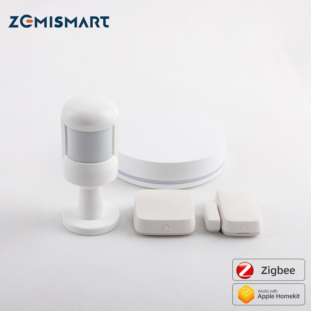 Zemismart Homekit Sensor Kit Tuya Zigbee Hub ZMHK-01 Smart Control PIR Sensor Door Window Sensor Temperature Humidity Sensor