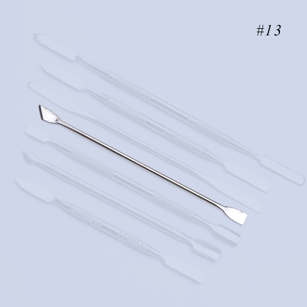 1pc 2 ways Stainless Steel Cuticle Cutter Nail Art Polish Tool Double Sided Pusher Remover Stirring Rod Manicure Cleaner SA809: 13