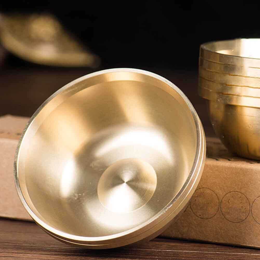 Suministros de agua para el Tíbet, Budista Tibetano, contenedor de cuencos, artesanía de cobre, 7 Uds.