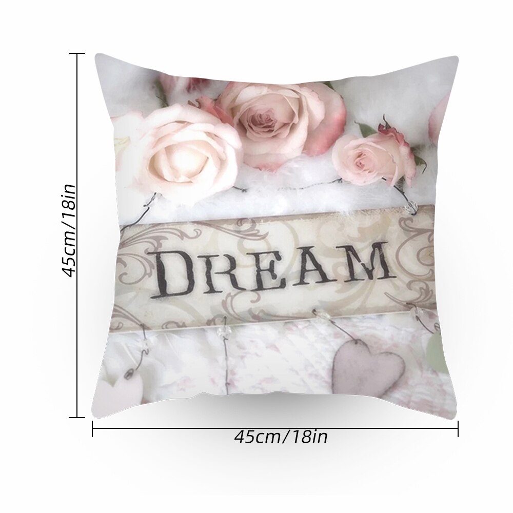 45 x 45cm 1 blomst farverig sofa pudebetræk pink pudebetræk pudebetræk hjemme sovesofa stol dekoration 17.72x 17.72 tommer: J