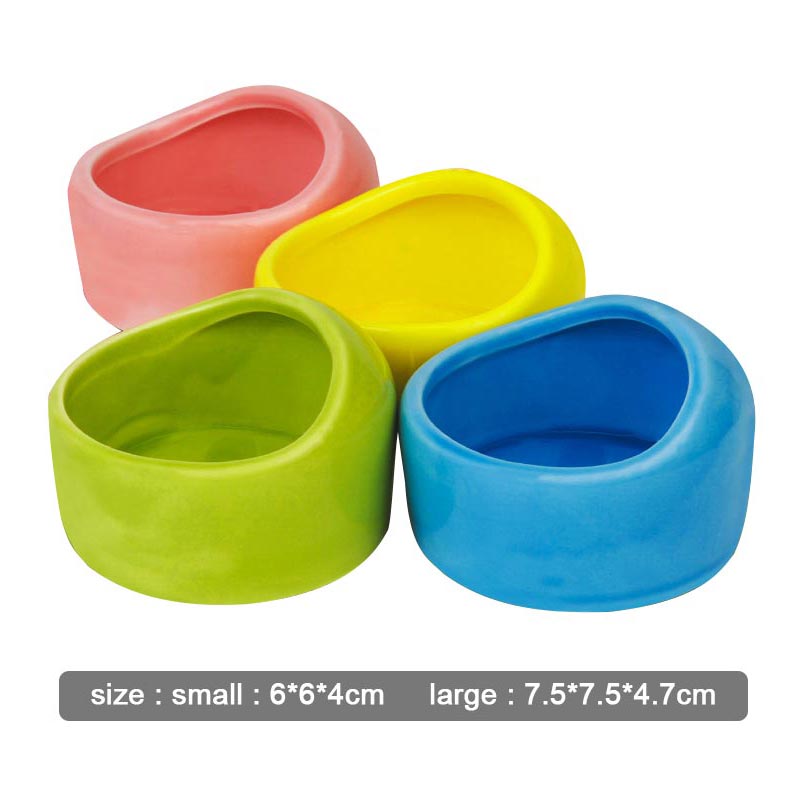 Cuenco de cerámica semidomo para mascotas pequeñas, para evitar que se vuele y se nutre en el lavabo del hámster, cuenco redondo de Chinchilla