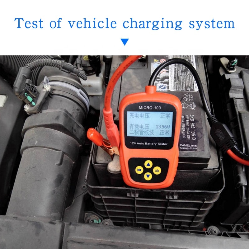 Automotive Battery Tester 12v Battery Tester Battery Capacity Tester Test Meter Digital Display MICRO-100
