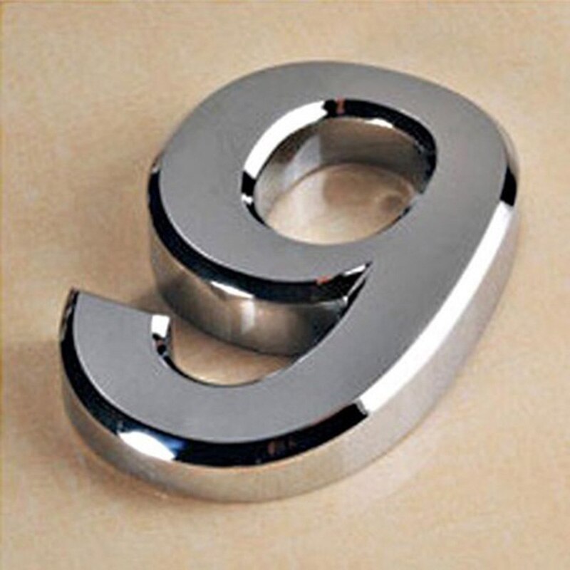 0-9 Number Wall Sticker 3D Self Adhesive Door House Numbers Sign Stickers Hotel Office Door Address Street Exterior House Number: 9