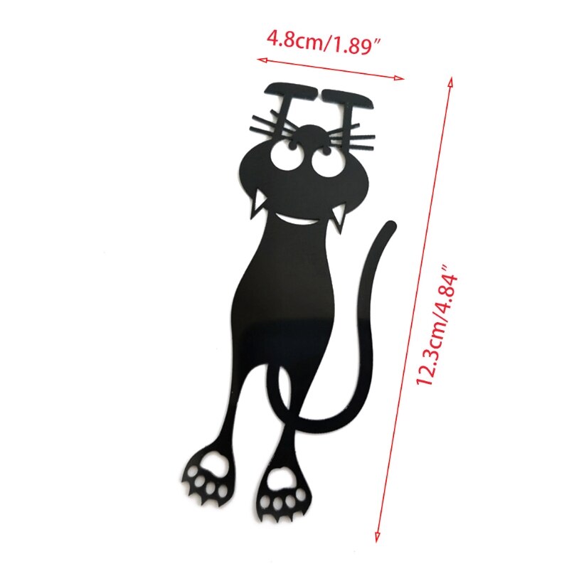 5Pcs Lovely Cartoon Cat Hollow Hanging Bookmarks Novelty Animal Elasticity Bookmark for Book Reading