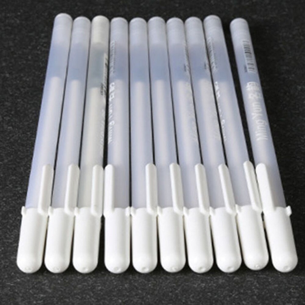 6 Pcs White Oil Based Paint Pen Markers Fine Point Tips Permanent Ink that Works on Glass Wood Metal Rubber Rocks Stone Arts Cra