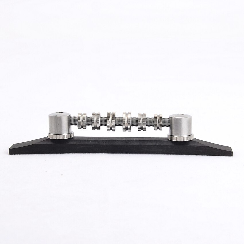 1 Set Gretsch Style Stainless Steel Space Control Adjustable Roller Bridge With Ebony Base: Kit01