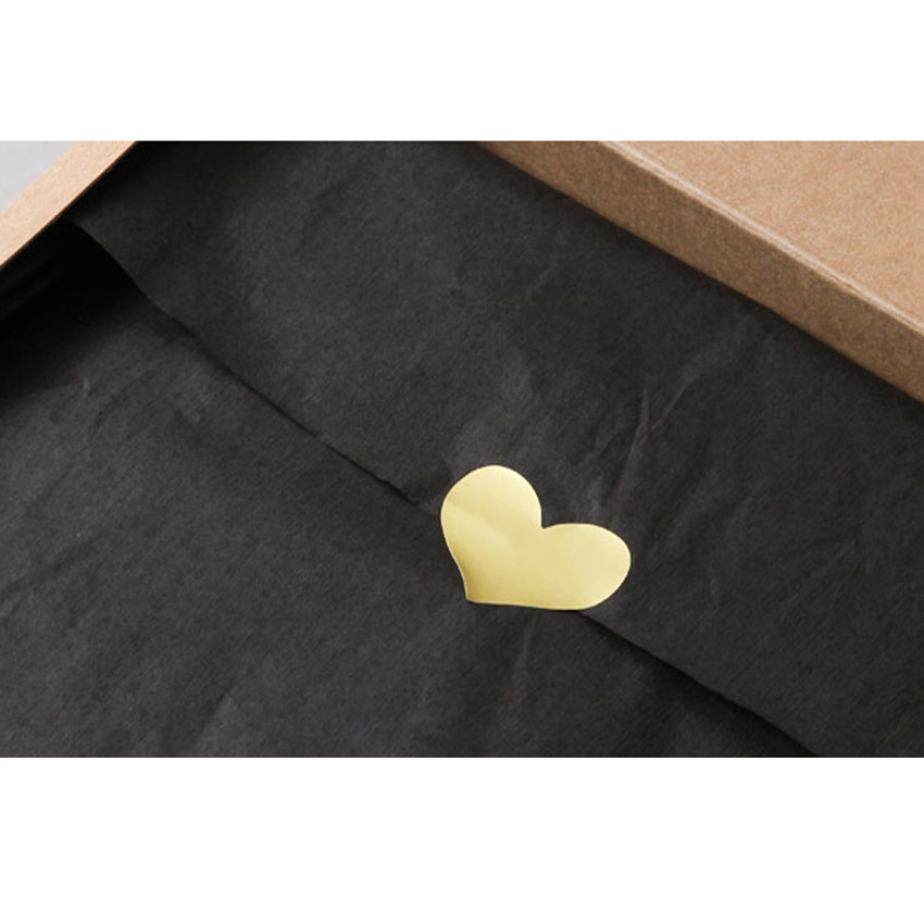 120 Stks/partij Mooie Gouden Hart Handgemaakte Adhesive Kraft Seal Sticker Voor Bakken Label Stickers Grappige Diy