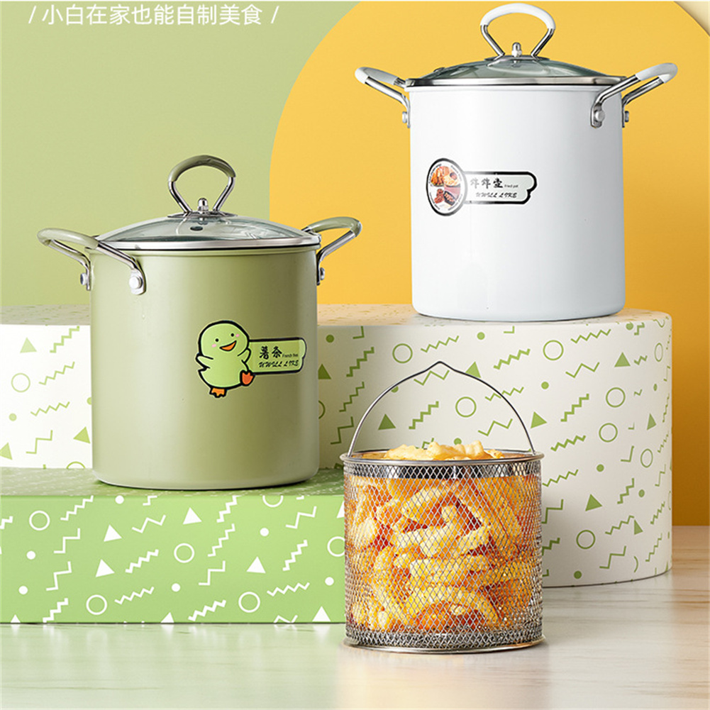 Deep Frying Pot High Carbon Steel Silica Gel Without Oil Frying Kitchen Tempura Fryer Pan Kanto Cook Pot Multifunction Fryer