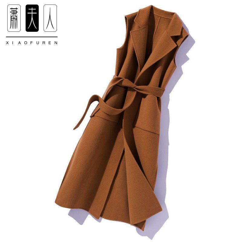 Våren kvinnor kontor dam kappa kvinnlig brittisk stil ärmlösa kavajer kausala kostymer lång jacka väst  a23: Jioa tang / S