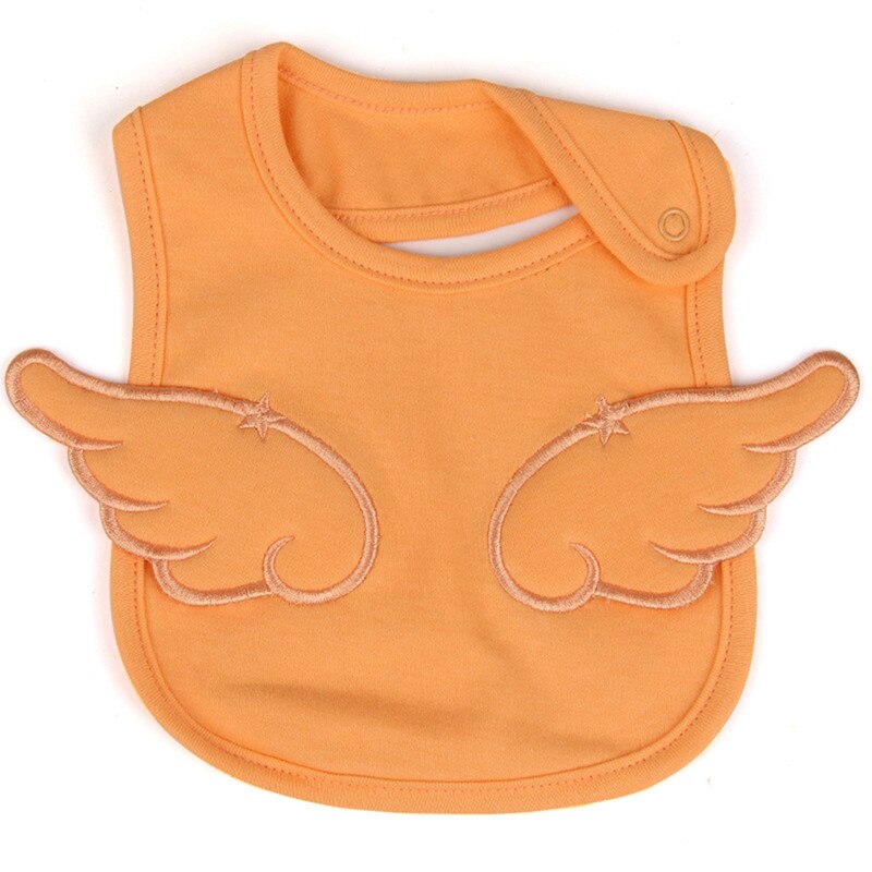 Baberos para recién nacido, alas de Ángel, Baberos de bebé, Baberos de algodón blanco, paño de eructo rosa, bonito babero niño niña para alimentar a niños pequeños: orange