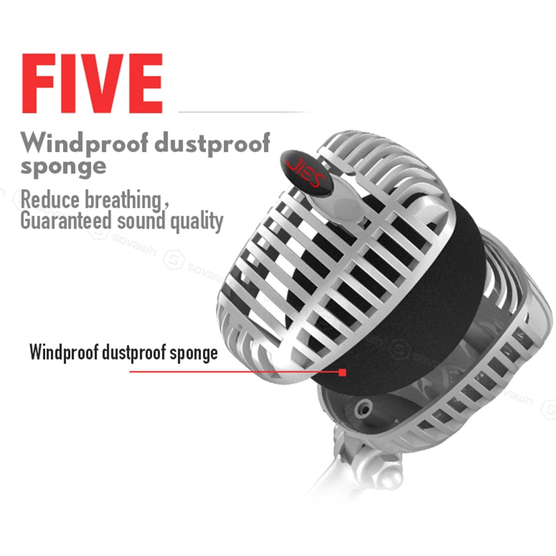 Karaoke Microfoon Wired Studio Hd Noise Cancelling Condensor Tabletop Usb 3.5Mm Mircophone Voor Computer Professionele Retro Mic