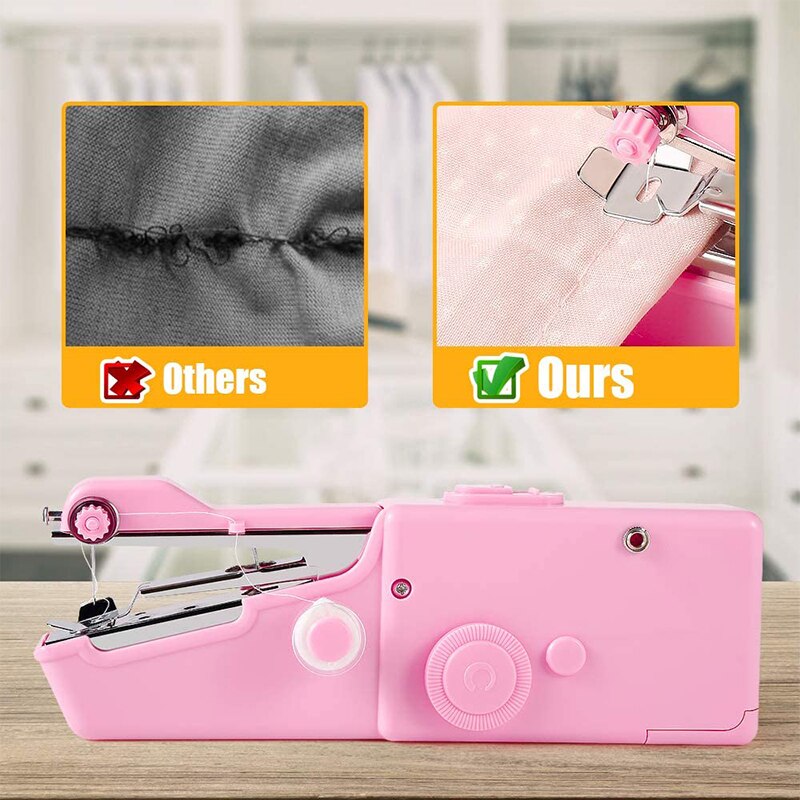 Handheld Sewing Machine Portable Mini Small Stapler Hand Sewing Machine Handy Stitch Cordless Lightweight for Thin Fabric