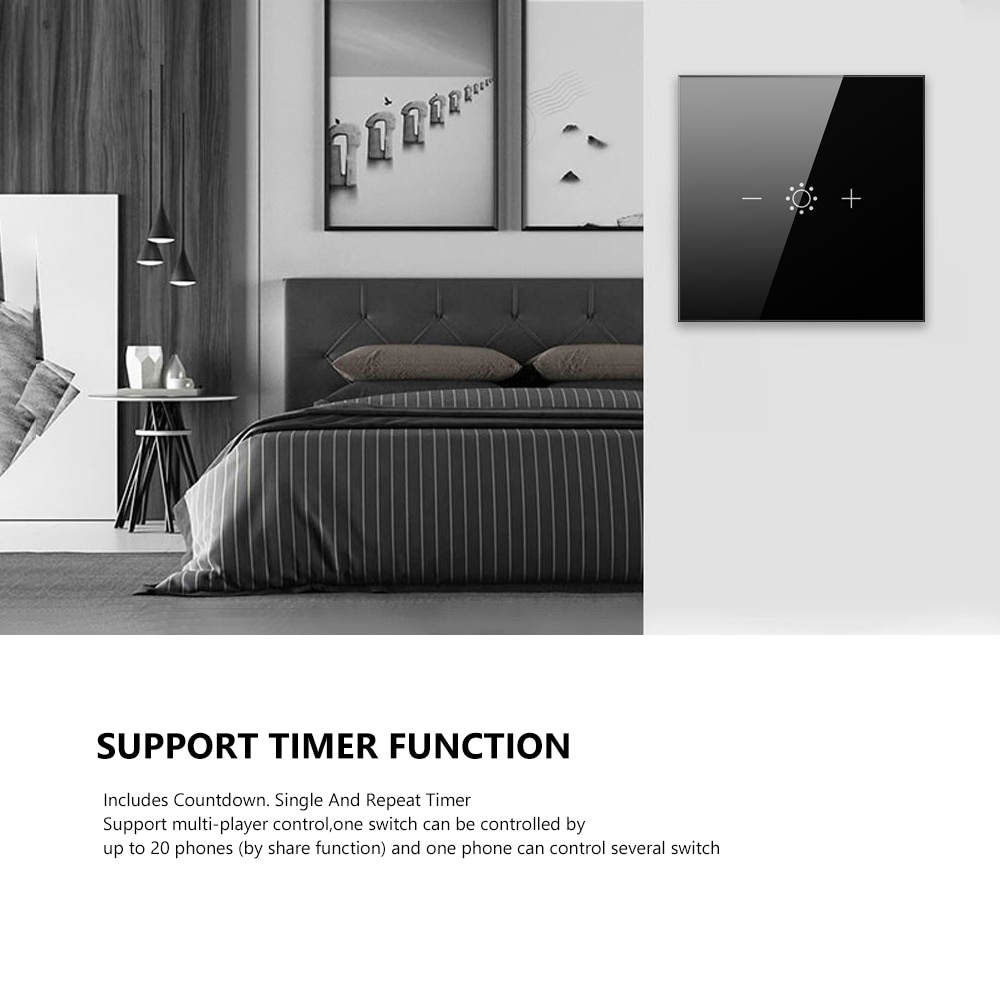 AVATTO Tuya Led Touch Wifi Dimmer Light Switch, Smart Strip Bulb Dimmer Switch with APP, Voice Remote for Alexa, Google Home