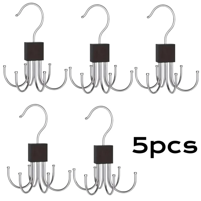 1/5 PCS Gürtel Kleiderbügel Platzsparende Gedrehte Kleiderbügel Haken Kleiderschrank Kleidung Rack Haken Bh Organizer Schal Hängen Rack Schrank aufhänger: Black