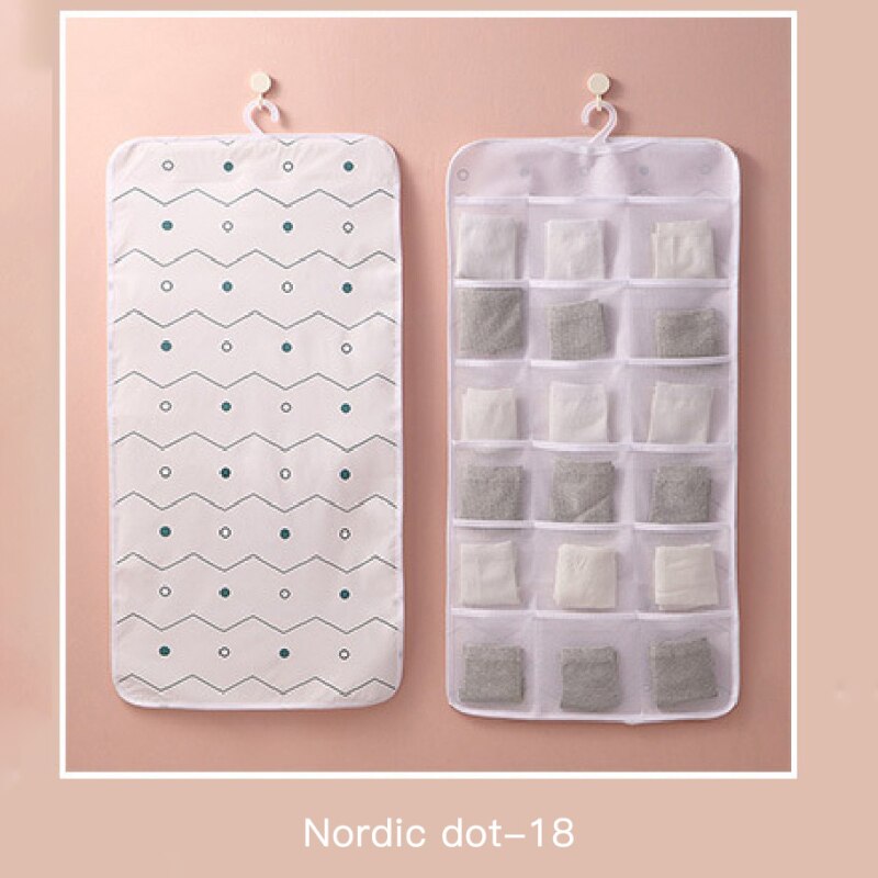 Underwear Hanging Storage Organizer Underwear Collection Grid Bedroom Wall Hanging Wardrobe Storage Bag Socks Closet Organizers: 03