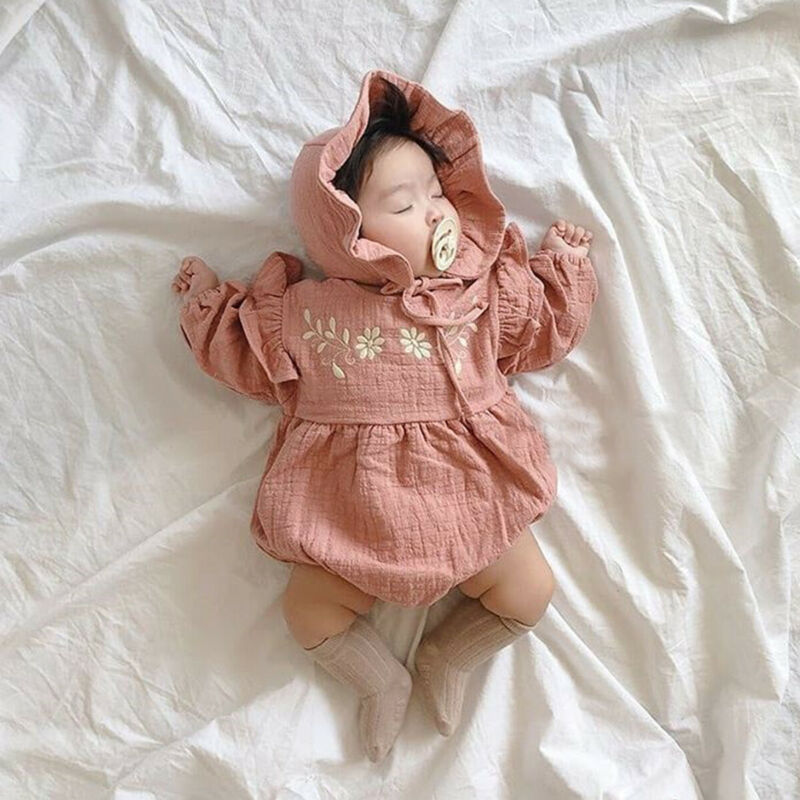 newborn baby girl ruffle long sleeve bodysuit with hat infant body bebe one piece