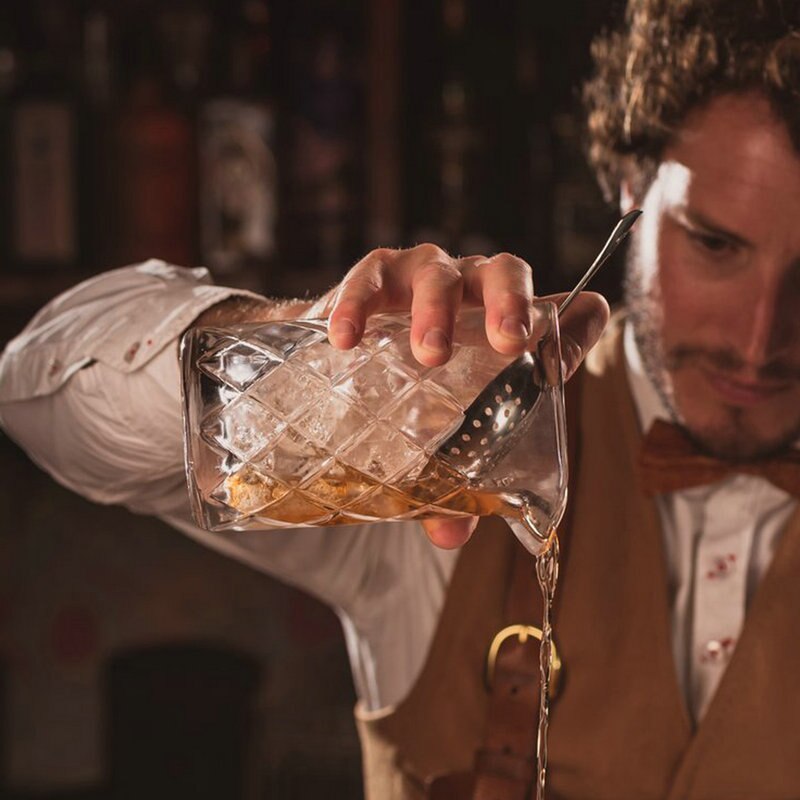 Colador de cóctel de barra Julep chapado en oro y cobre antiguo, se adapta a la mayoría de coctelera Boston, herramienta de Bar