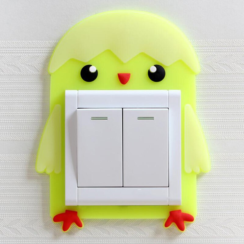 Bedroom Wall Lamp Luminous Switch Protective Cover Cute Animals Light Switch Sticker Remoable Wall Sticker