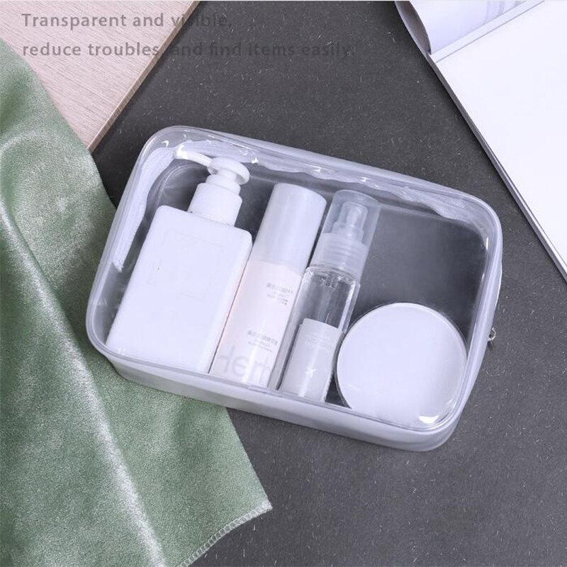 1Stck Reise Schönheit machen-hoch Waschen Organizer Toilettenartikel Lagerung Bausatz Frauen transparent PVC Kosmetik Tasche Reißverschluss Mädchen machen-hoch Tasche fallen