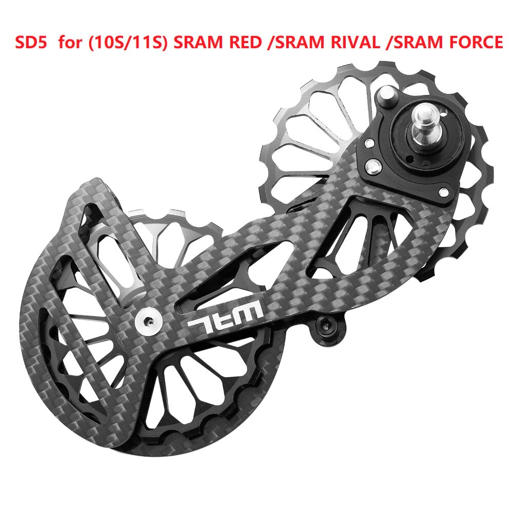 Desviador trasero de cerámica de fibra de carbono para bicicleta, rueda de guía de polea 17T para 6800 R7000 R8000 R9100 R9000, accesorios de bicicleta: SD5 black