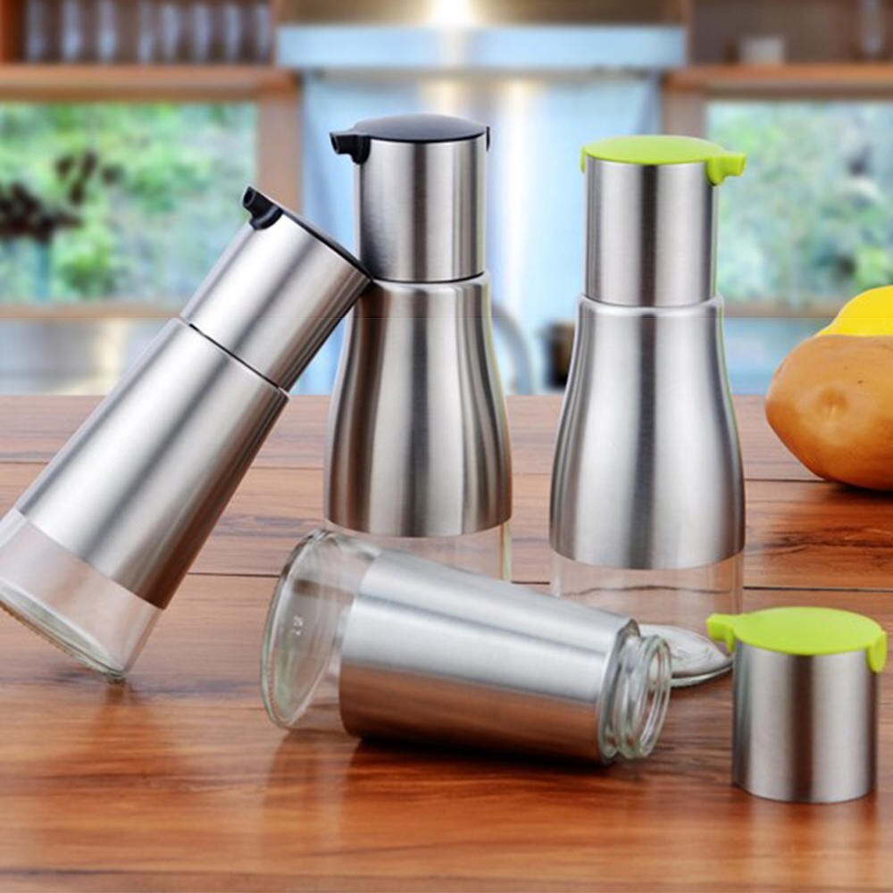 Stainless Olive Oil Bottle No Drip Olive Oil Container Vinegar Grill BBQ Kitchen Tools