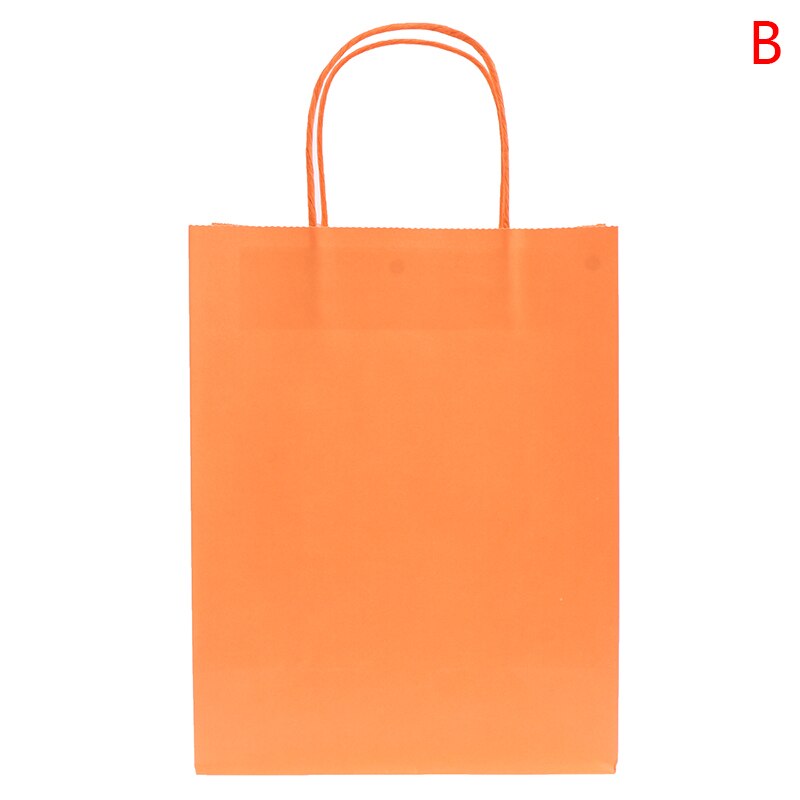 Effen Kleur Paper Party Bags Kraft Tas Met Handgrepen Recyclebaar Tas: OG