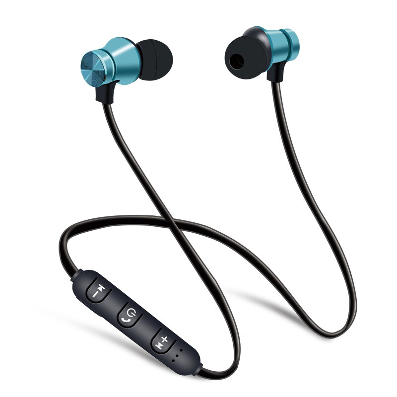 Magnetische Anziehung Bluetooth Kopfhörer Headset Sweatproof Sport Ohrhörer bluetooth Kopfhörer: Blau
