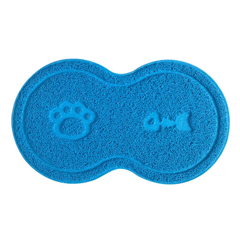 Explosion Models Pet Supplies 8 Word PVC Simple Non-slip Multifunctional Cat Litter Mats Placemat Pet Mats: blue