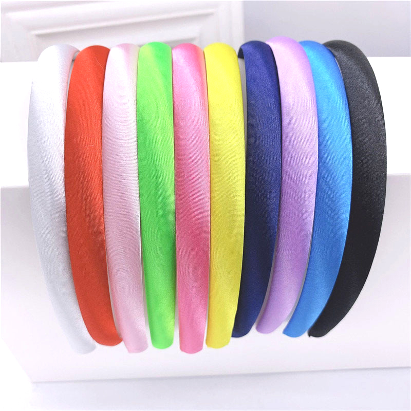 10pcs/lot Satin Covered Headband 12mm Wider Ribbon Hair Hoop Band Base For Hairbands Making Diy Girls Bow Hairwear Accessories