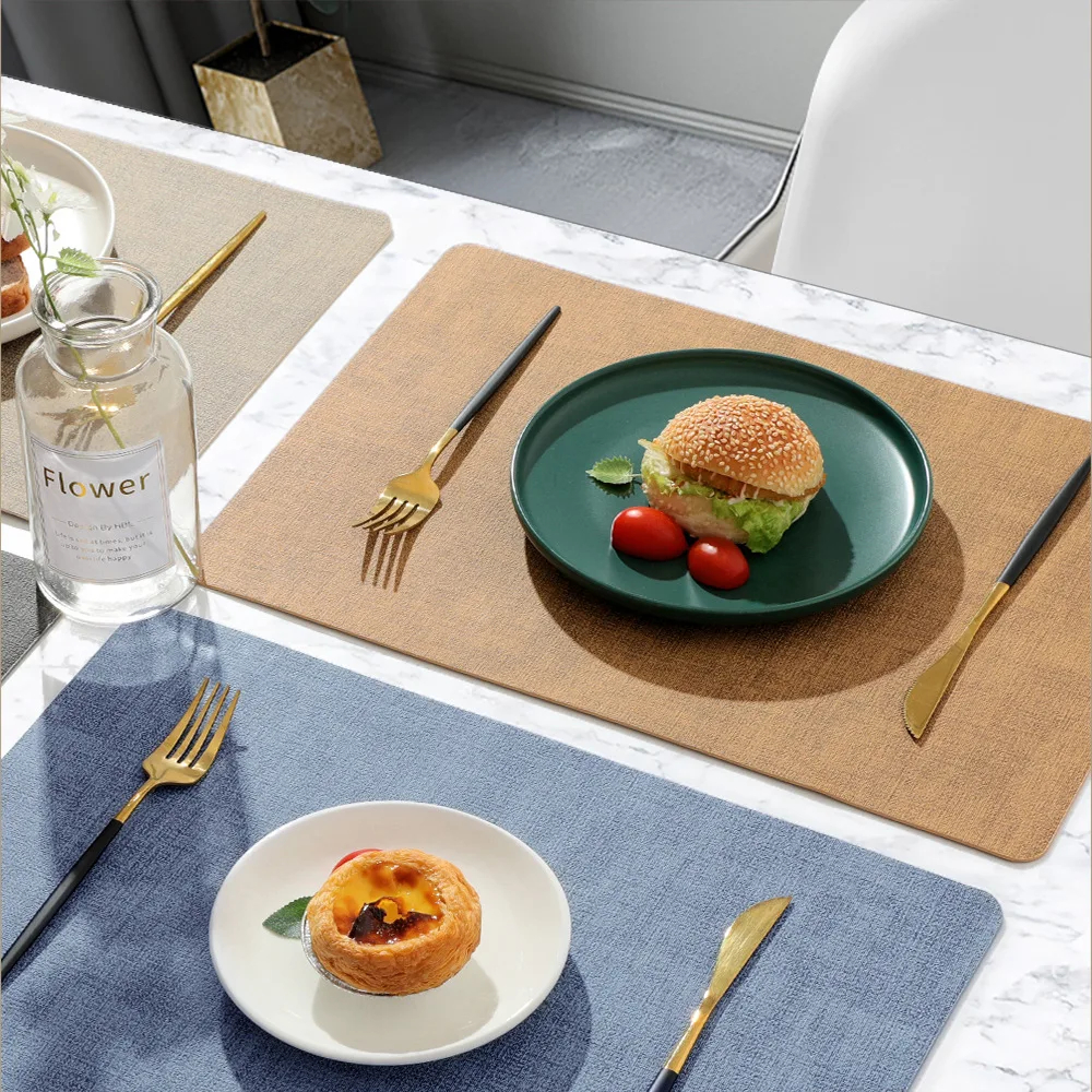 Placemats Dubbelzijdig, Kunstleer Plaats Maaltijdmatten Binnen Placemats voor Eettafel Buiten Vierkant Antislip Wasbare Placemats