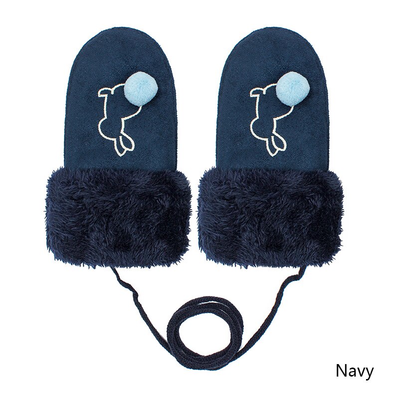 MOLIXINYU-gants chauds d'hiver pour bébés, en coton, pour garçons et filles, pour avoir le doigt complet, à la: Navy