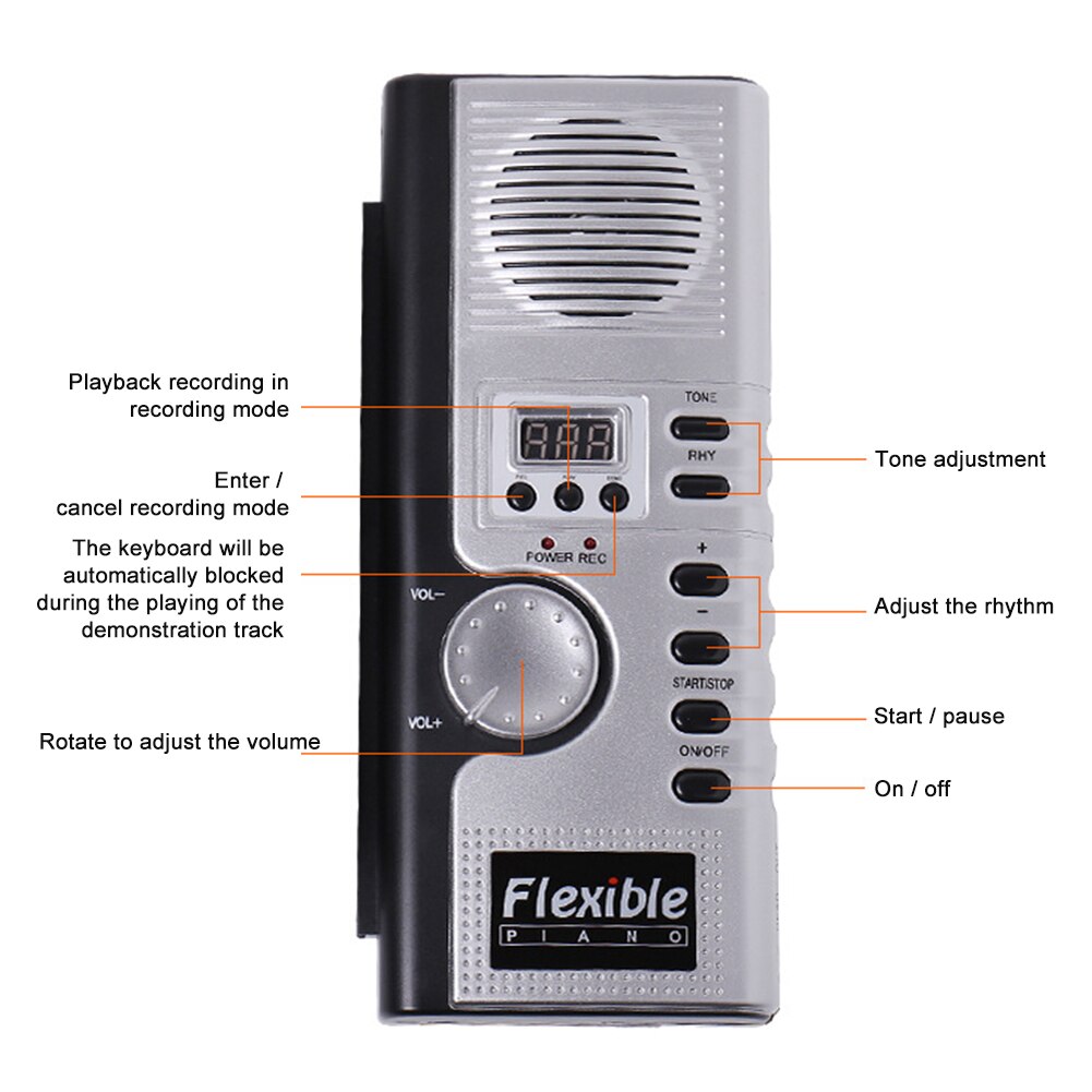 61 clés main retrousser Piano Portable pliant électronique orgue clavier Instrument léger Portable élément de musique