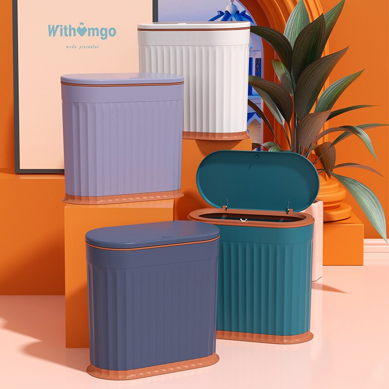 kitchen trash bin storage bins 12L garbage bin cute trash can kitchen trash can toilet paper basket with lid toilet paper basket