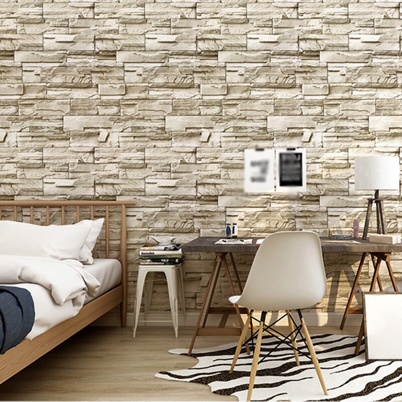 0.45*6m Explosion Brick Rock Sticker Waterproof PVC Wall Sticker Bar Restaurant Background Wallpaper Cafe Wall Decals