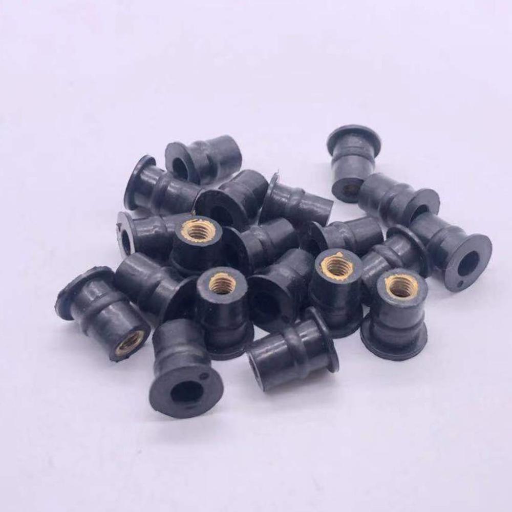 10Pcs M5 Rubber Wellnut 5Mm Metrische Motorfiets Voorruit Goed Moer Wellnuts Messing Moeren Voor Windschermen Stroomlijnkappen Kappen