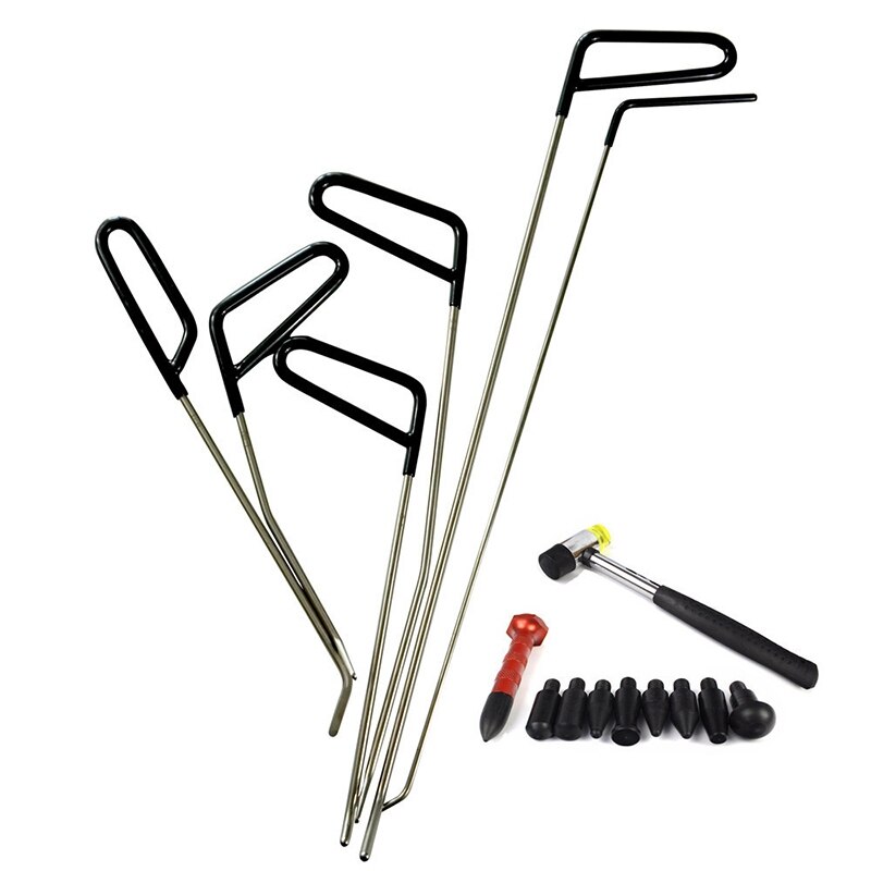 Herramientas de gancho para reparación de abolladuras de coche, Kit de herramientas para reparar abolladuras sin pintura: Default Title