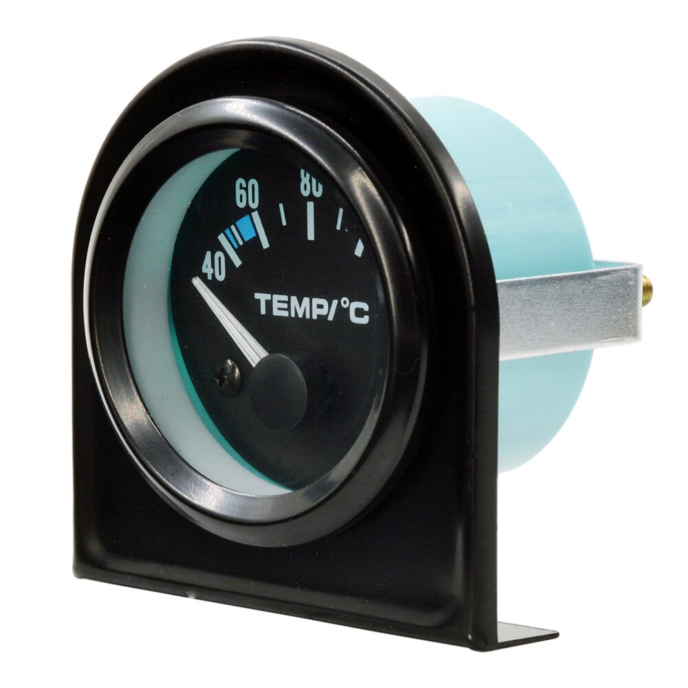 Dragon 52mm svart skal vit bakgrundsbelysning auto bil vatten temperaturmätare temp meter 40-120 celsius