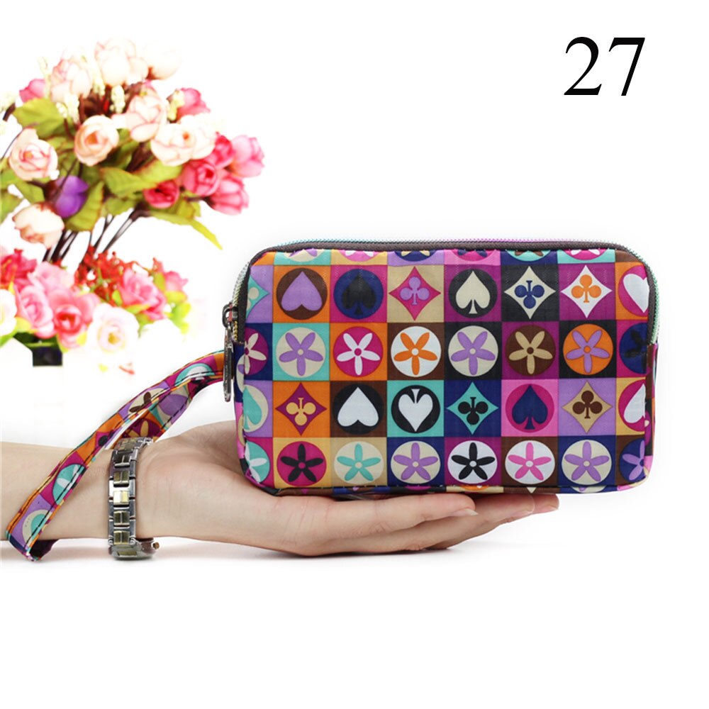 Bolso de mano de gran capacidad de 3 capas, Cartera de lona a la para mujer, bolsa para tarjetas, bolsa para teléfono móvil con cremallera, bolso de mano portátil para mujer, producto en oferta: 27