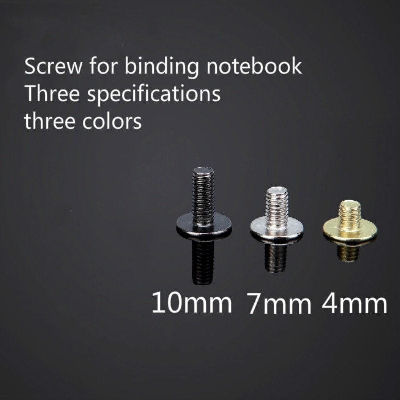 10pcs/set Flat Screw Rivet Head Hardware Carbon Steel for Luggage Leather Craft or Notebook Screw Rivet Buckle