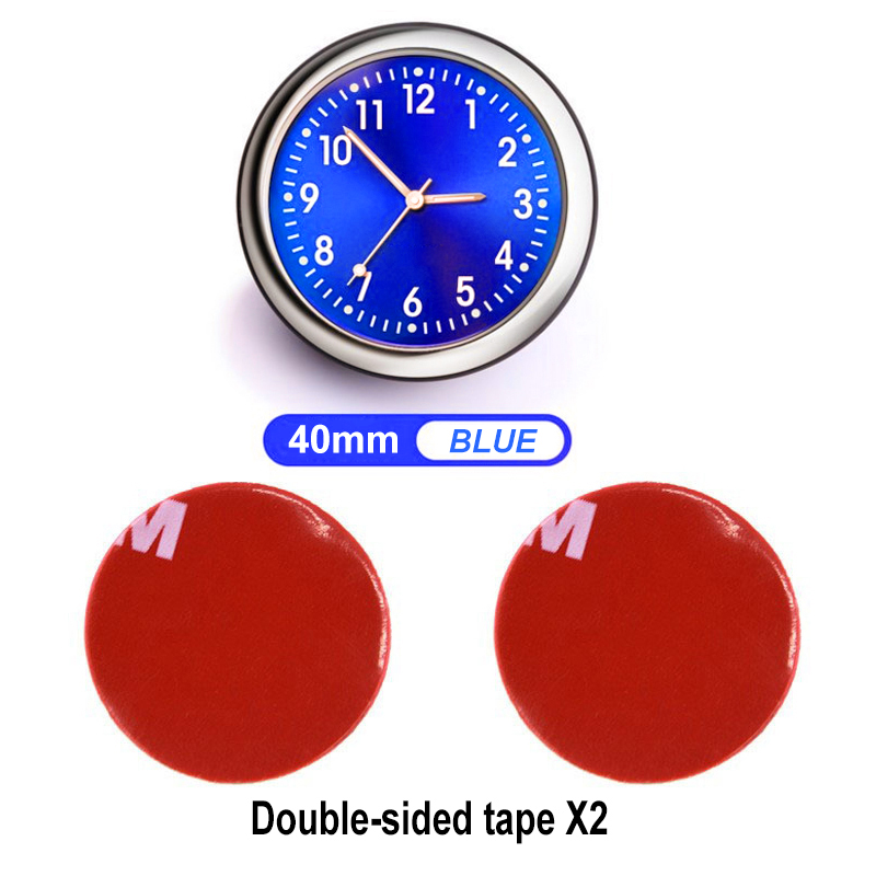 Mini Luminous Car Clock Automobiles Internal Stick-On Watch Mechanics Quartz Clocks Auto Ornament 40/43mm Mini Digital Clock: Red