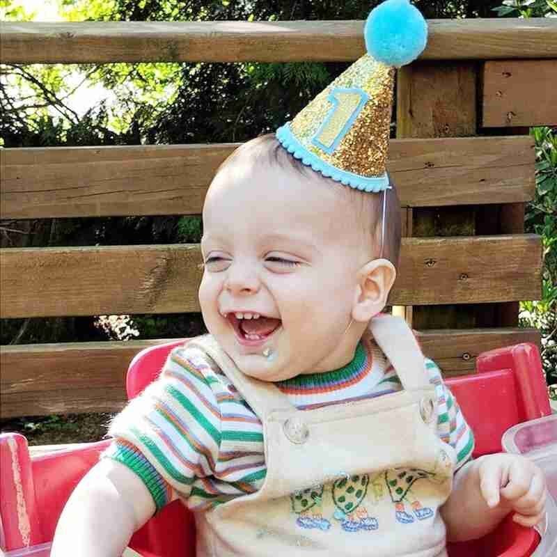 Baby 1st födelsedag hatt mini party hatt barn första pojkar hatt födelsedag födelsedagsfest flickor hatt nyfödd nautisk filt  w7 a 1